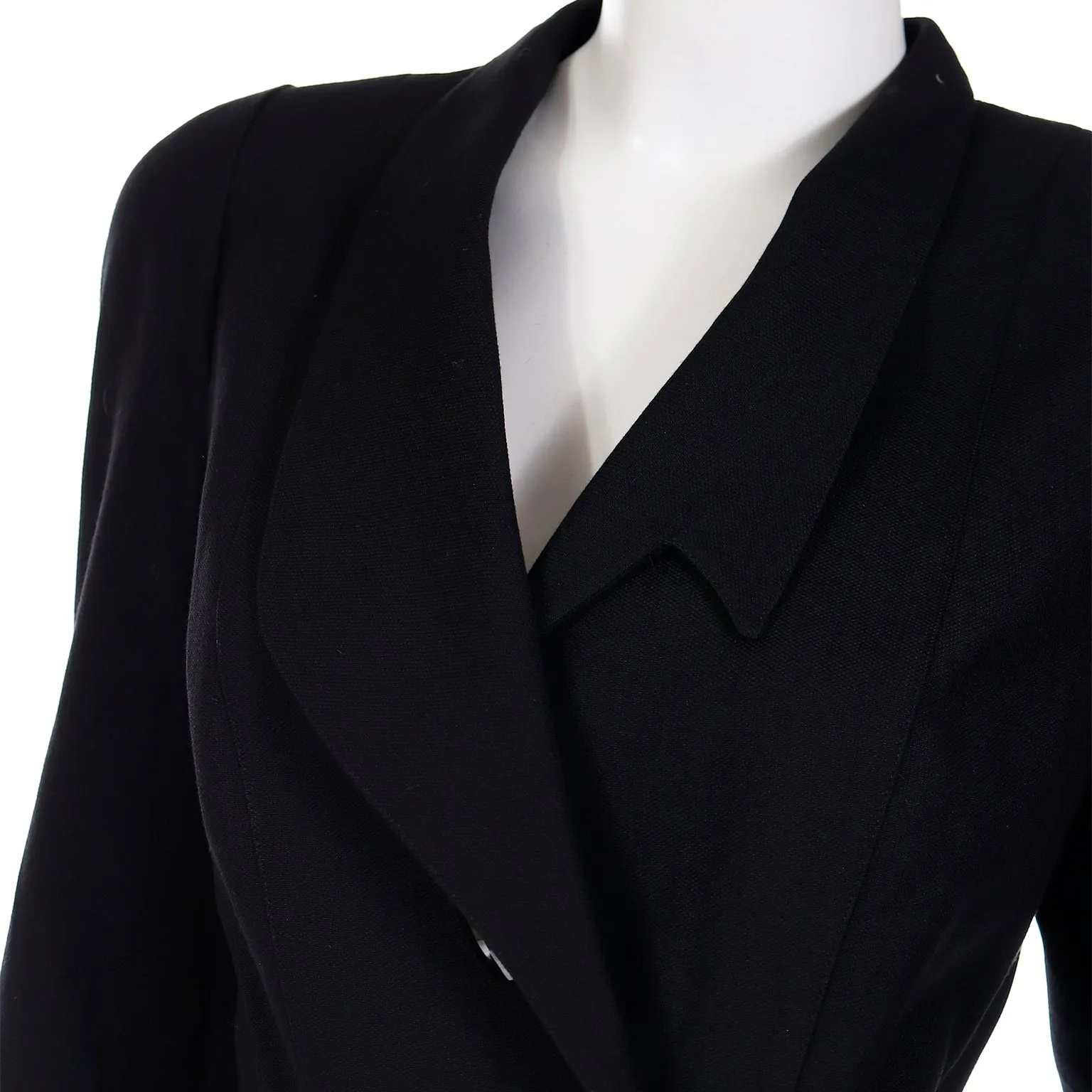 1990s Deadstock Thierry Mugler Activ Asymmetrical Black Blazer Jacket