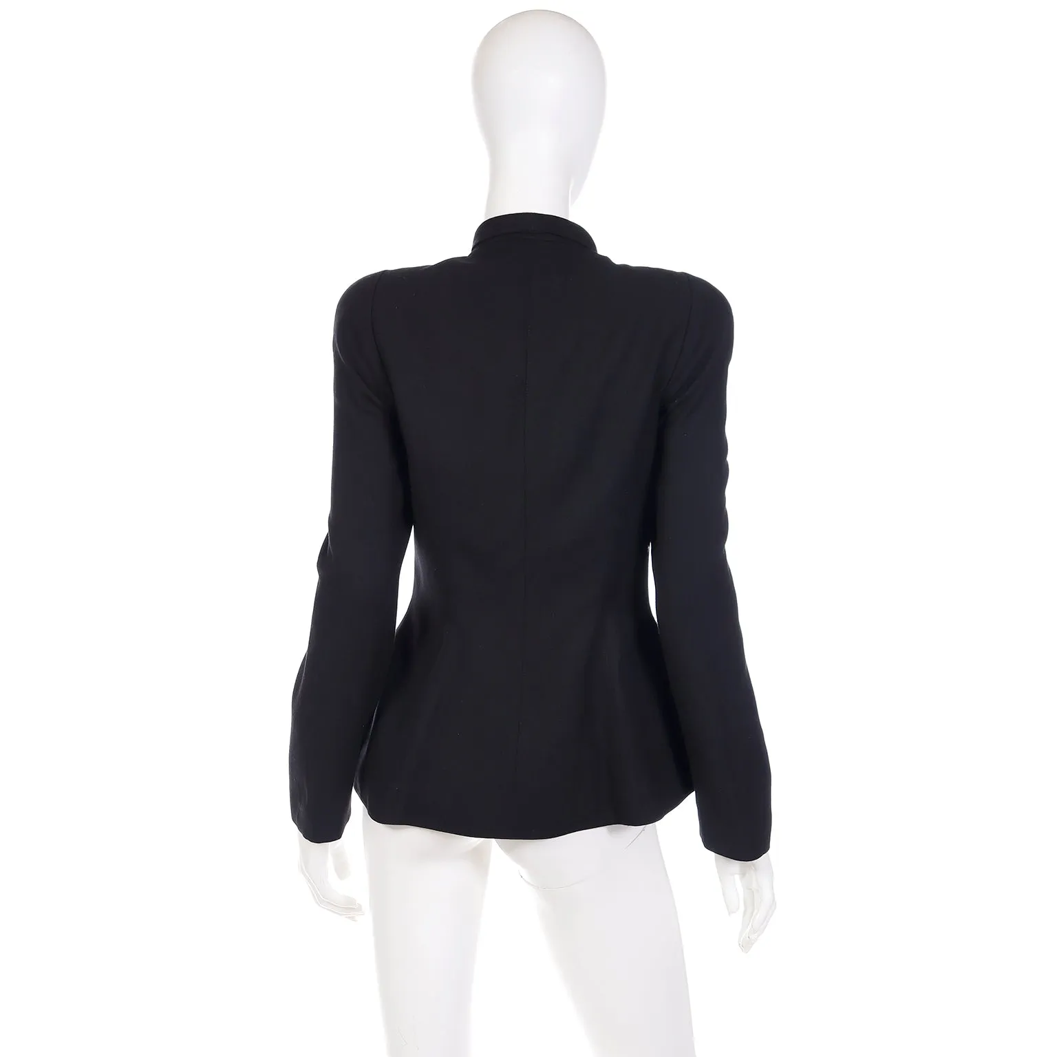 1990s Deadstock Thierry Mugler Activ Asymmetrical Black Blazer Jacket