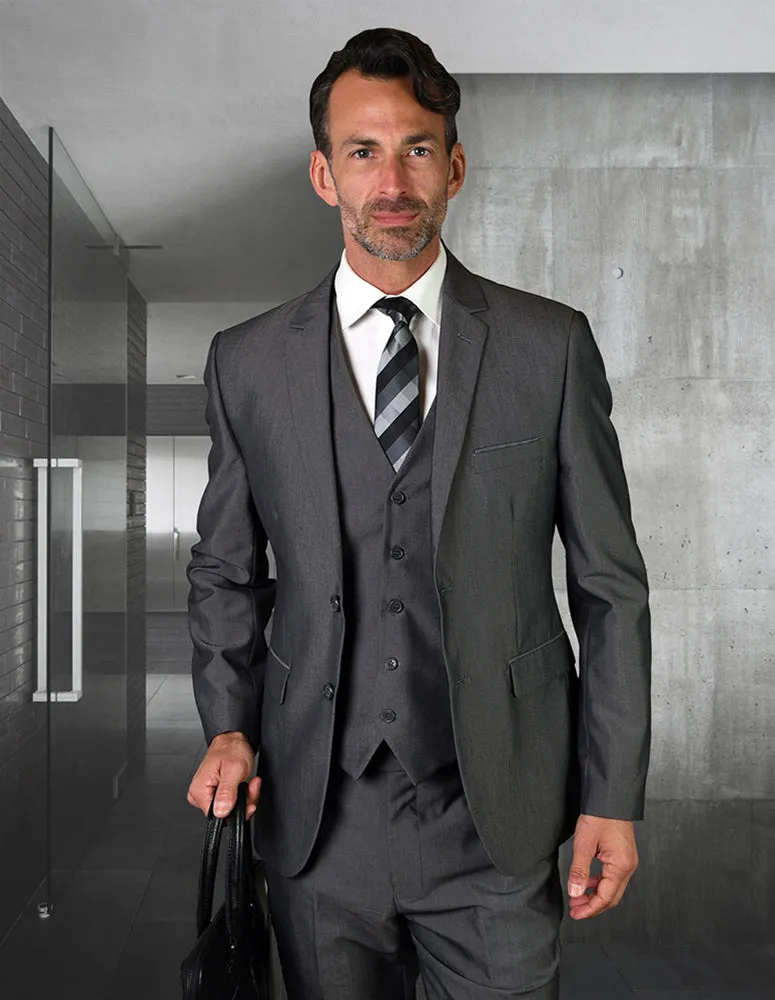 3pc Slim Fit Suit| SW-203| Grey