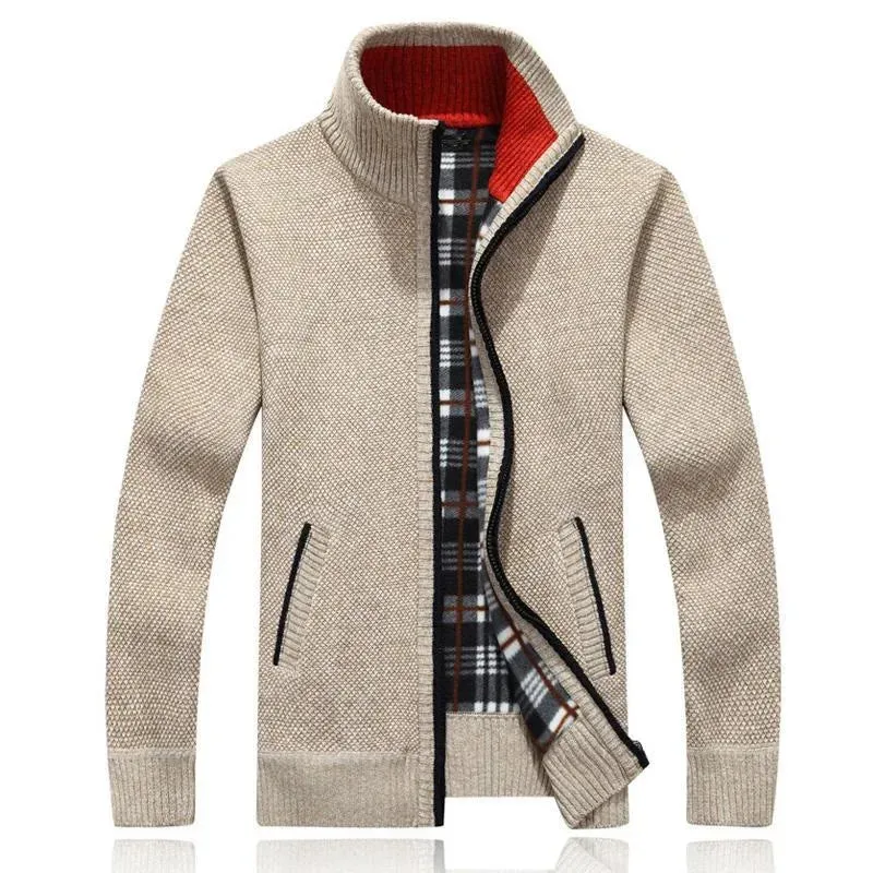 Aidase 2024 Men's Sweaters Autumn Winter Wool Zipper Cardigan Sweaters Man Casual Knitwear Sweatercoat Male