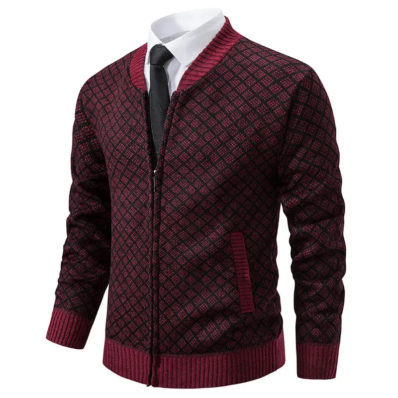 Aidase 2024 Men's Sweaters Autumn Winter Wool Zipper Cardigan Sweaters Man Casual Knitwear Sweatercoat Male