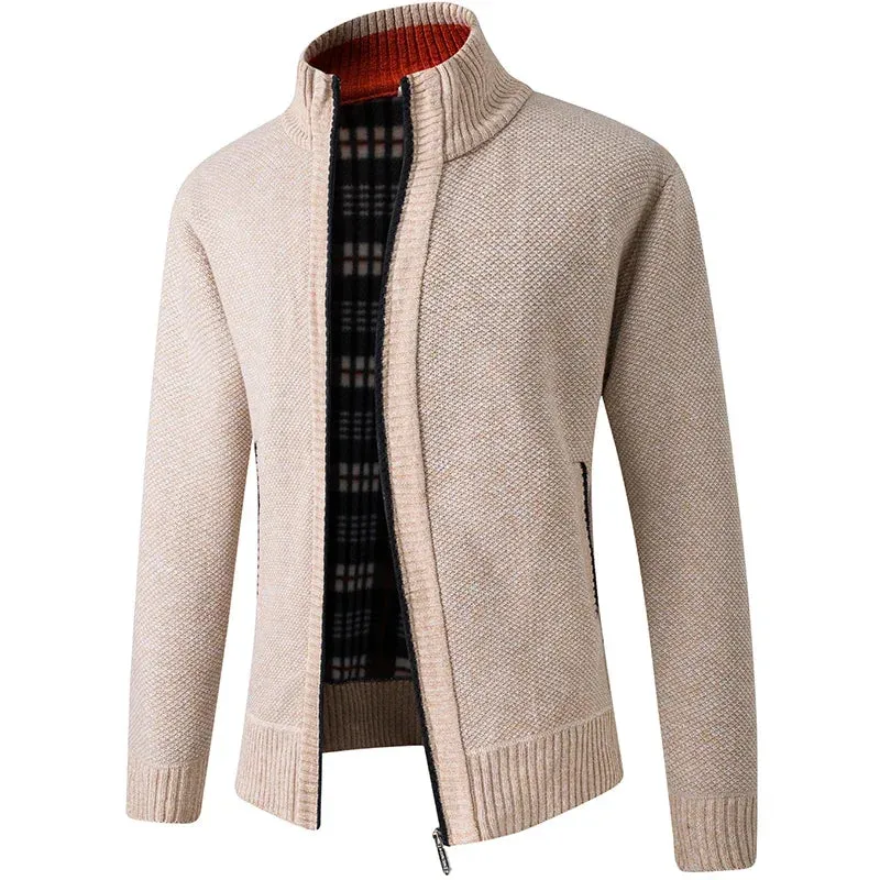 Aidase 2024 Men's Sweaters Autumn Winter Wool Zipper Cardigan Sweaters Man Casual Knitwear Sweatercoat Male