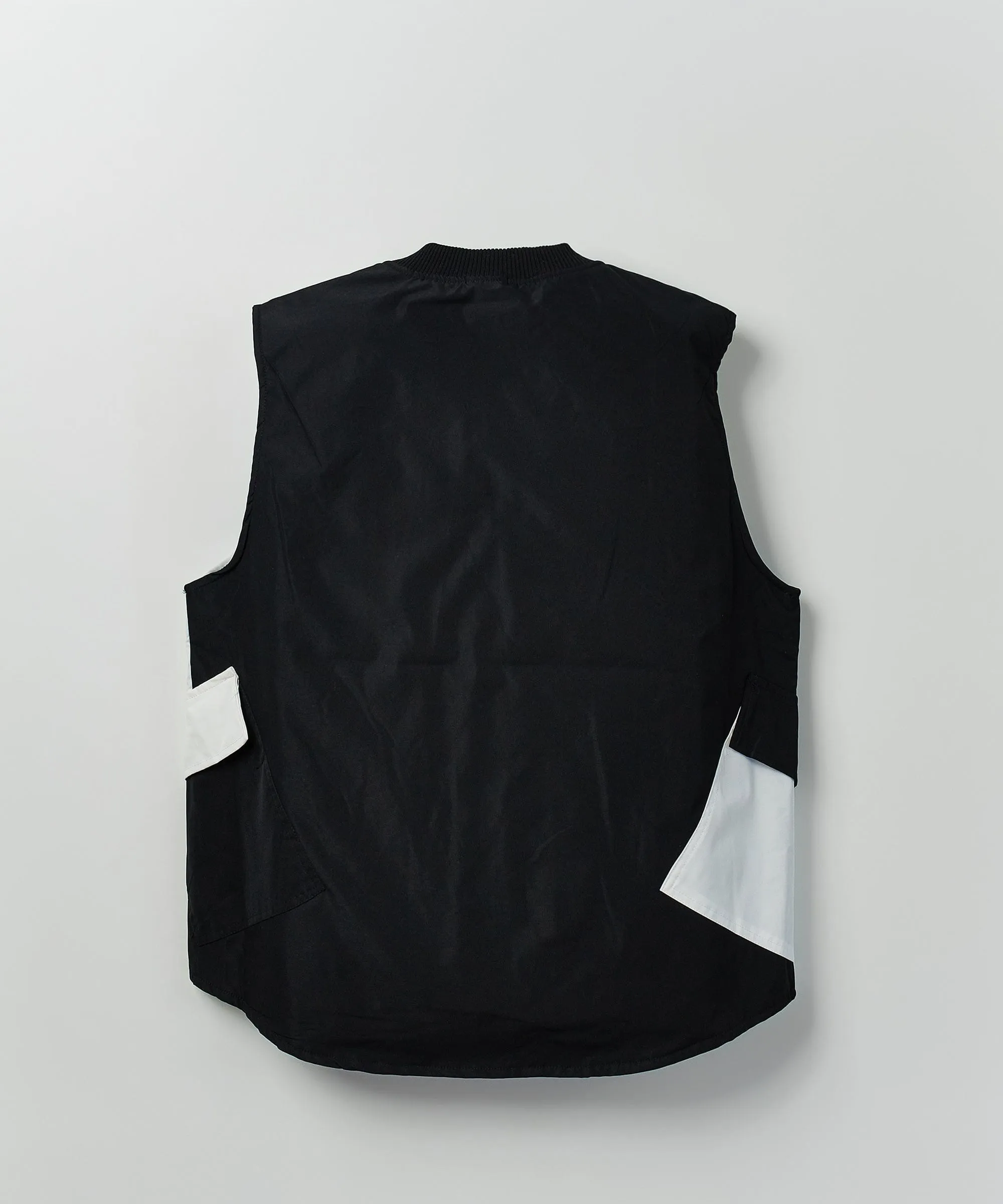 Bader Cotton Twill Color Block Utility Vest - Black&White