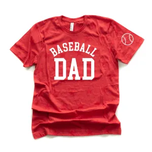 Baseball Dad - Baseball Detail on Sleeve - Unisex STAR Tee