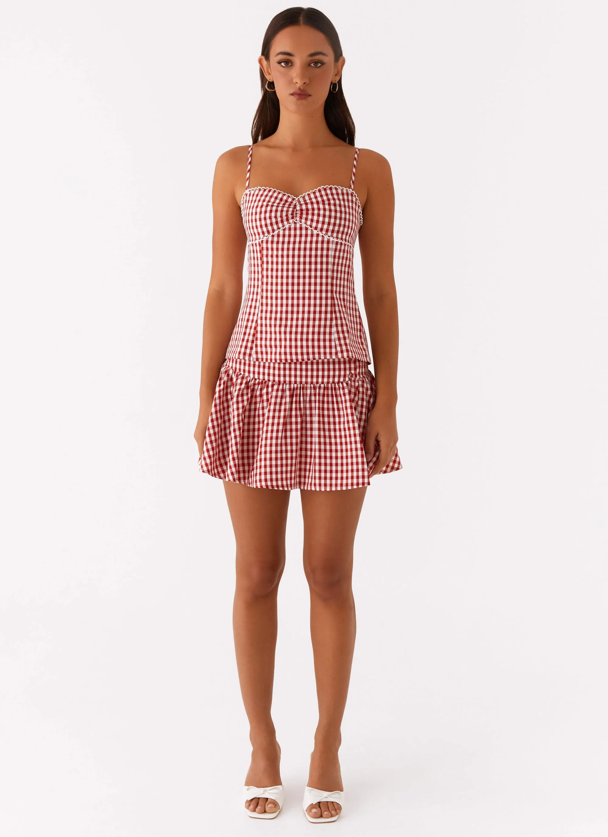 Bellamy Mini Skirt - Red Gingham