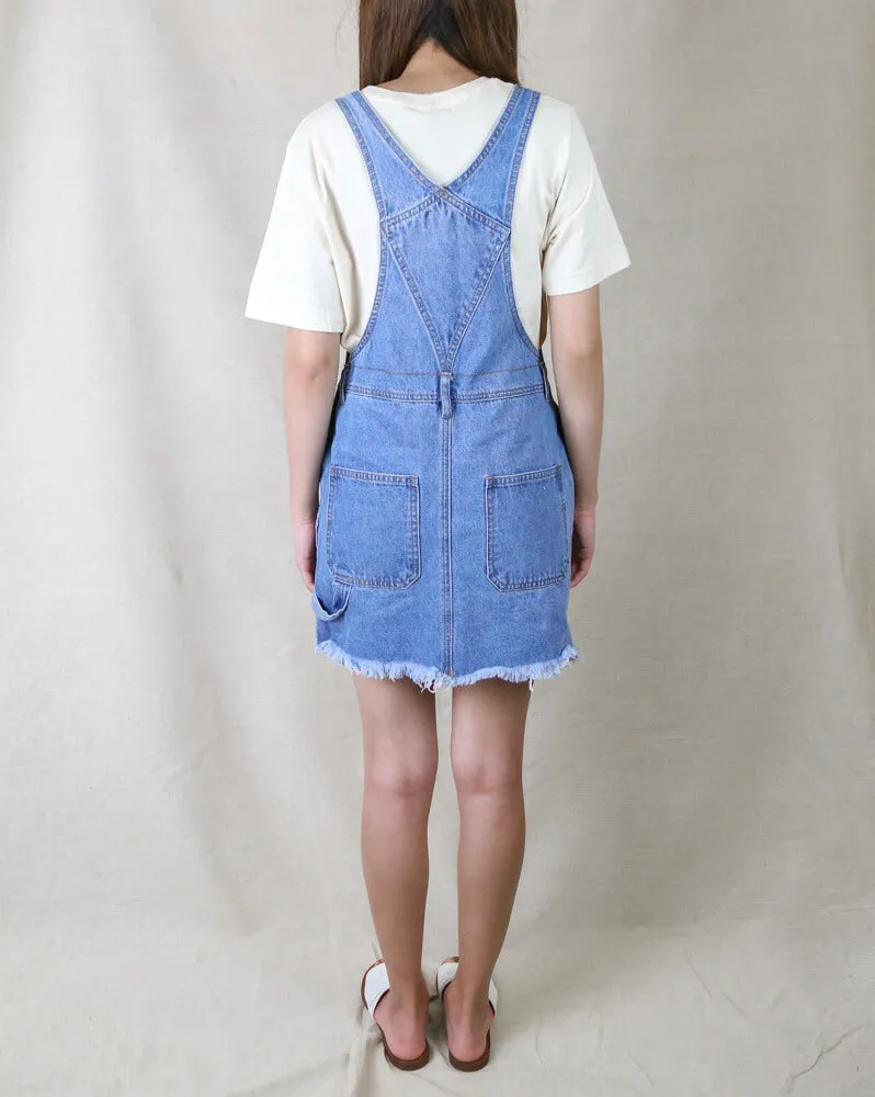 Belle of the Playground Denim Bib Overall Dress