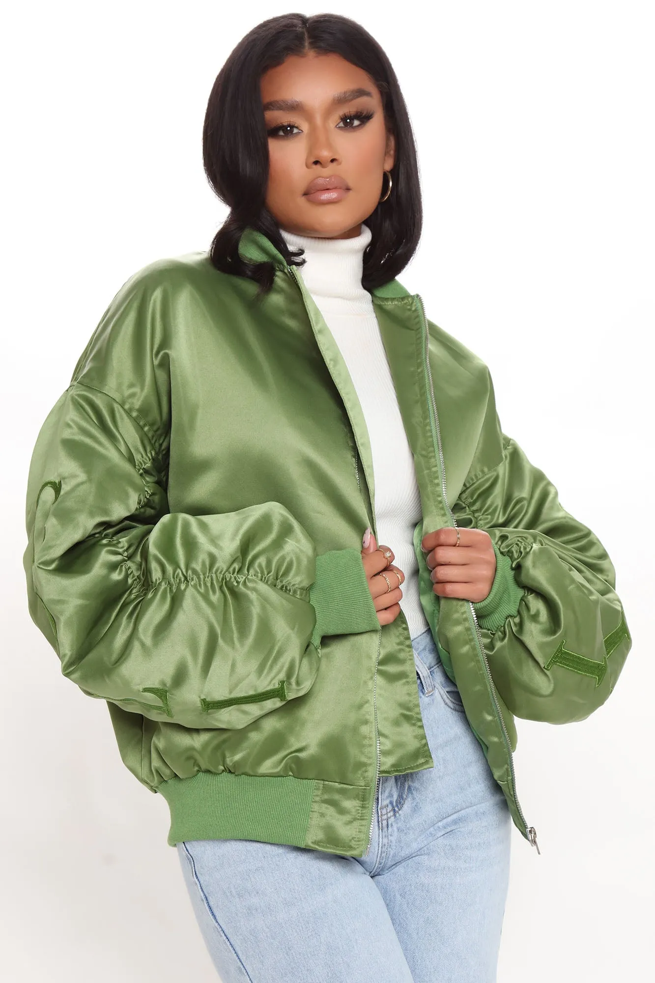 Big Dreams Bomber Jacket - Green