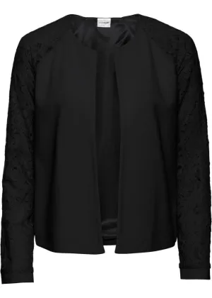 Bodyflirt lace sleeve jacket, black