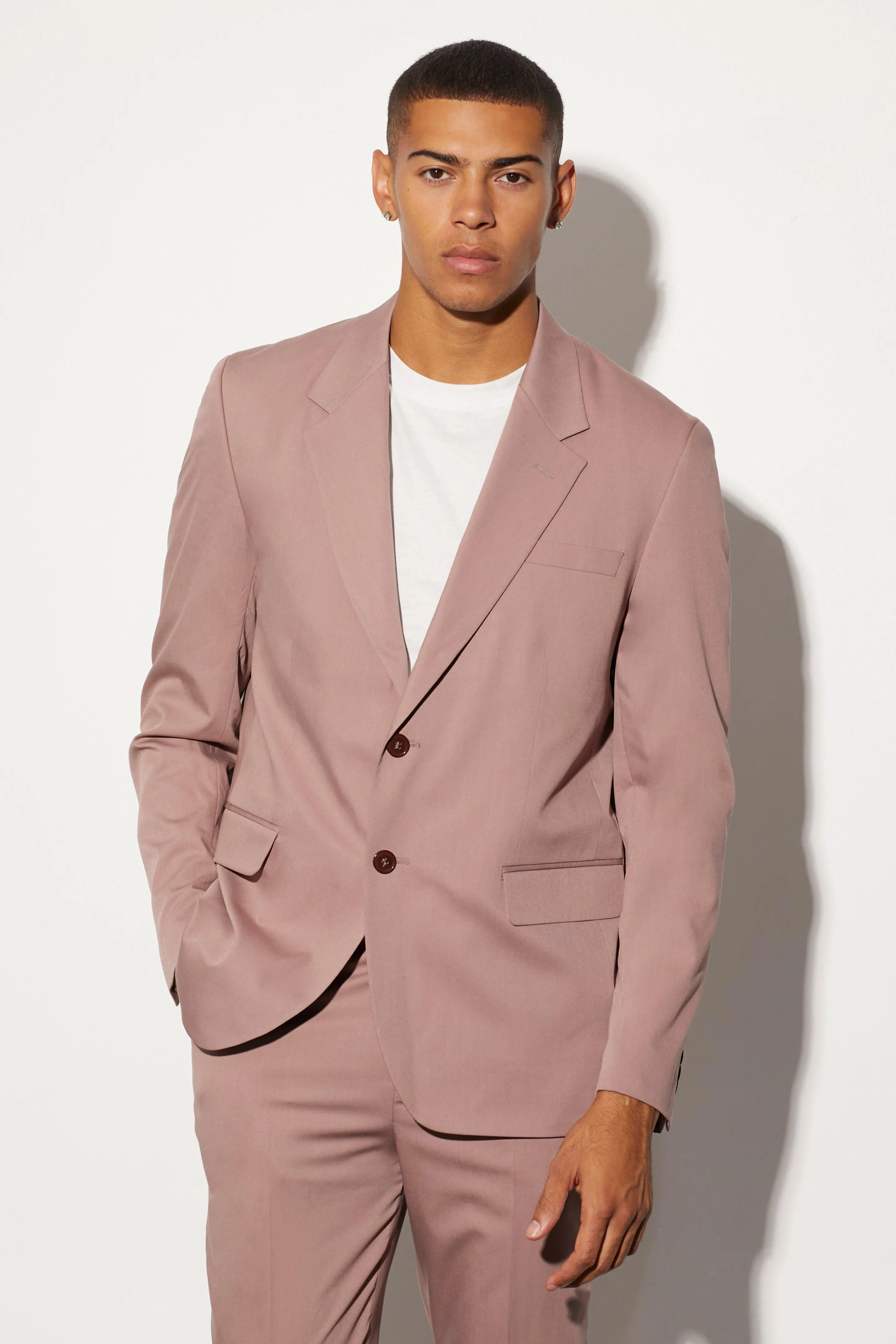 Boohoo Single Breasted Oversized Boxy Suit Jacket, Lilac