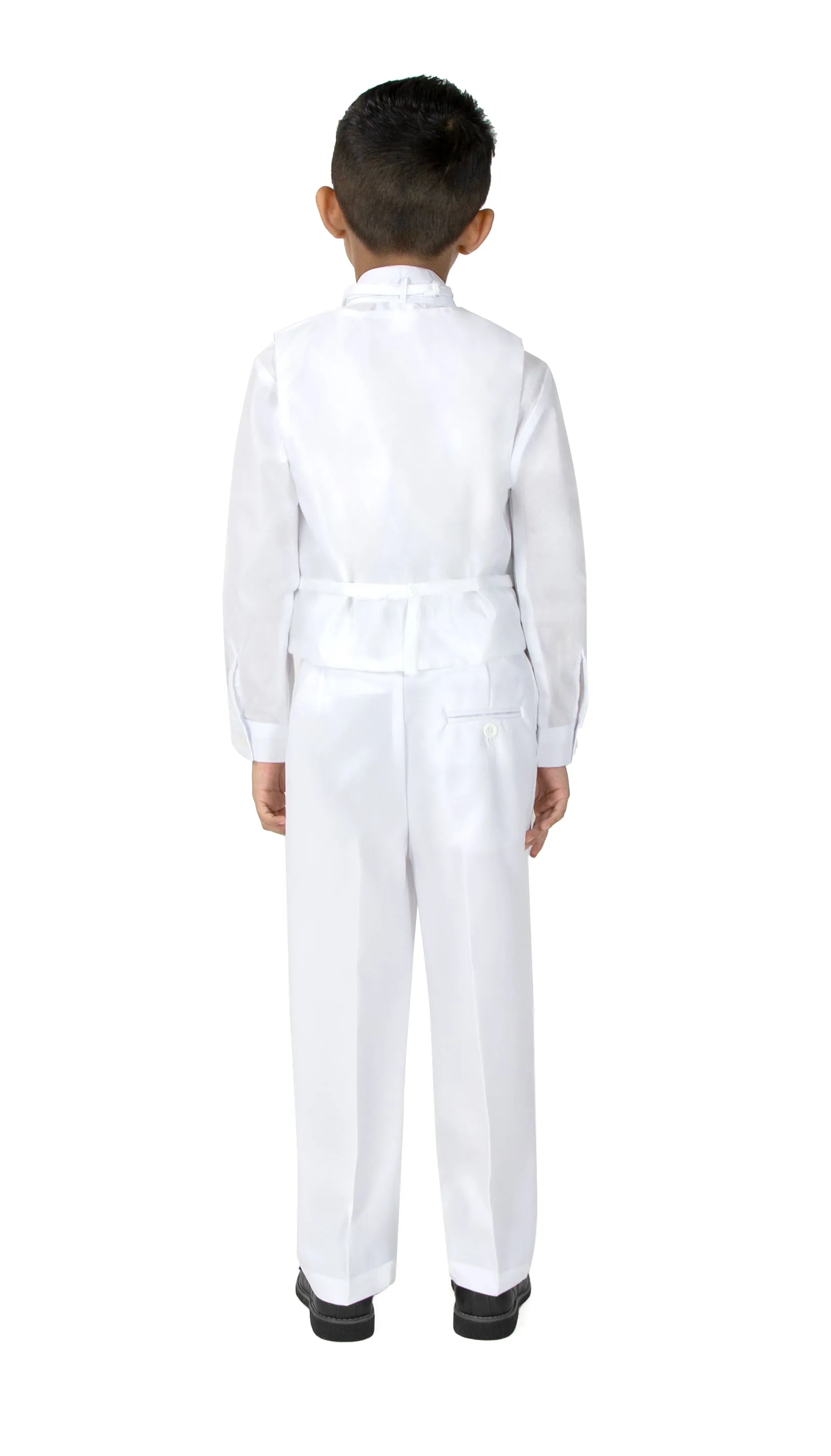 Boys' White Modern Fit Tuxedo Set without Tail