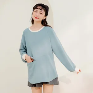 Casual Cotton Pocket Long Sweaters Top