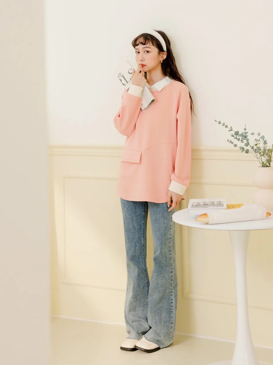 Casual Cotton Pocket Long Sweaters Top