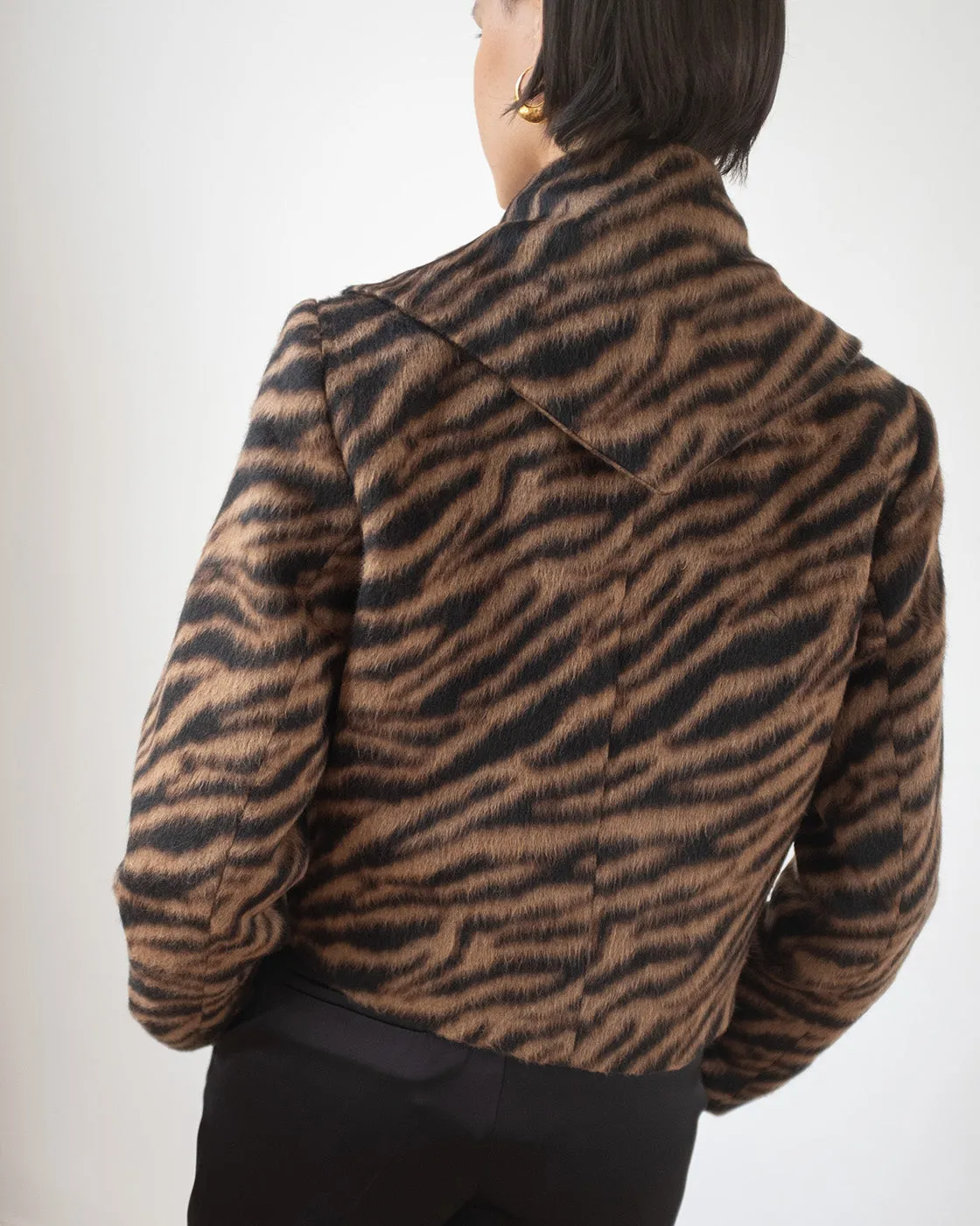 Cleo Jacket Wool Blend Jacquard Tiger Beige