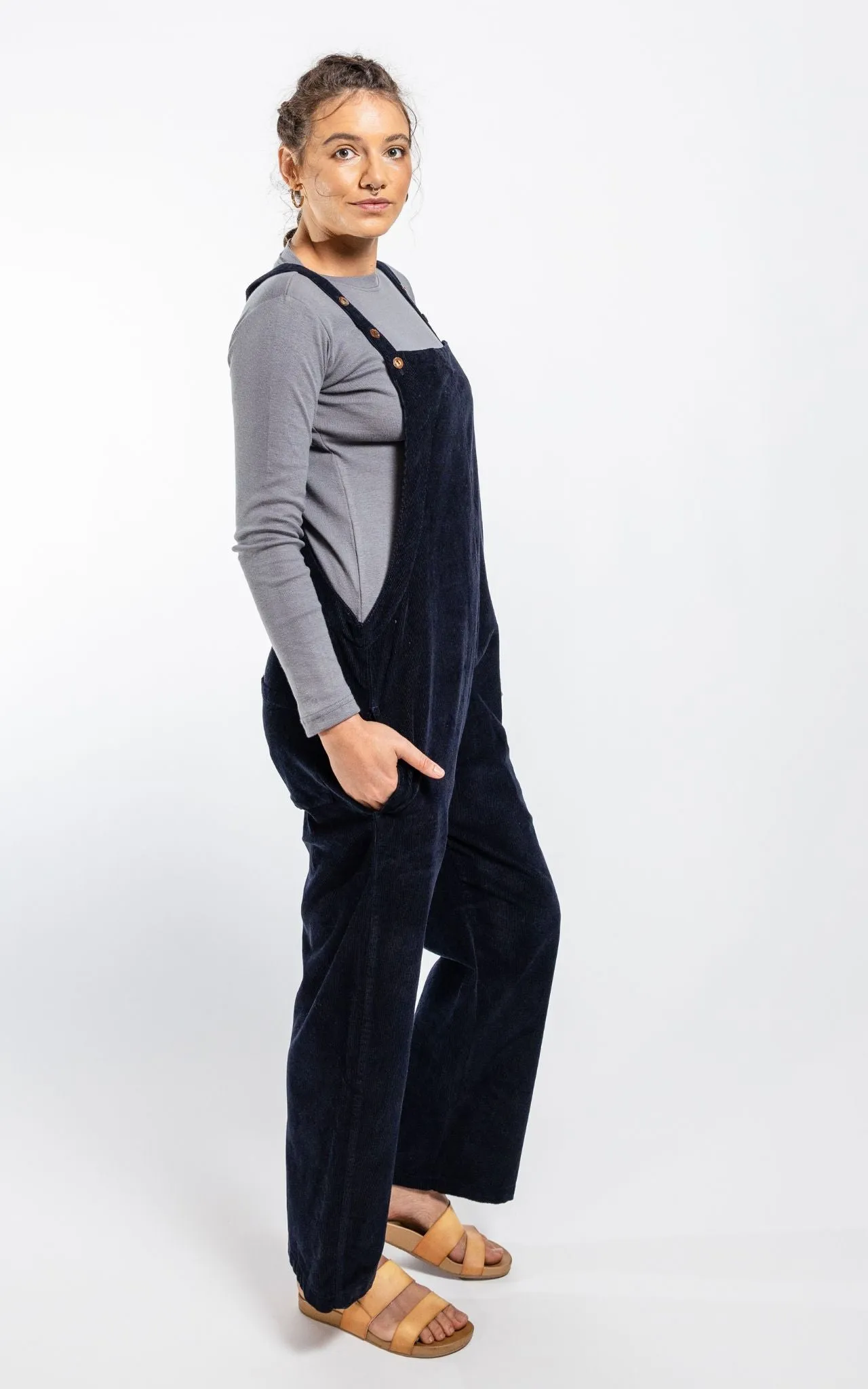 Corduroy Overalls - Midnight Blue