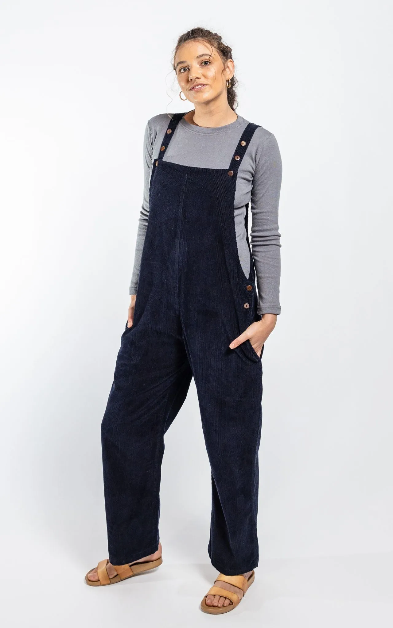 Corduroy Overalls - Midnight Blue