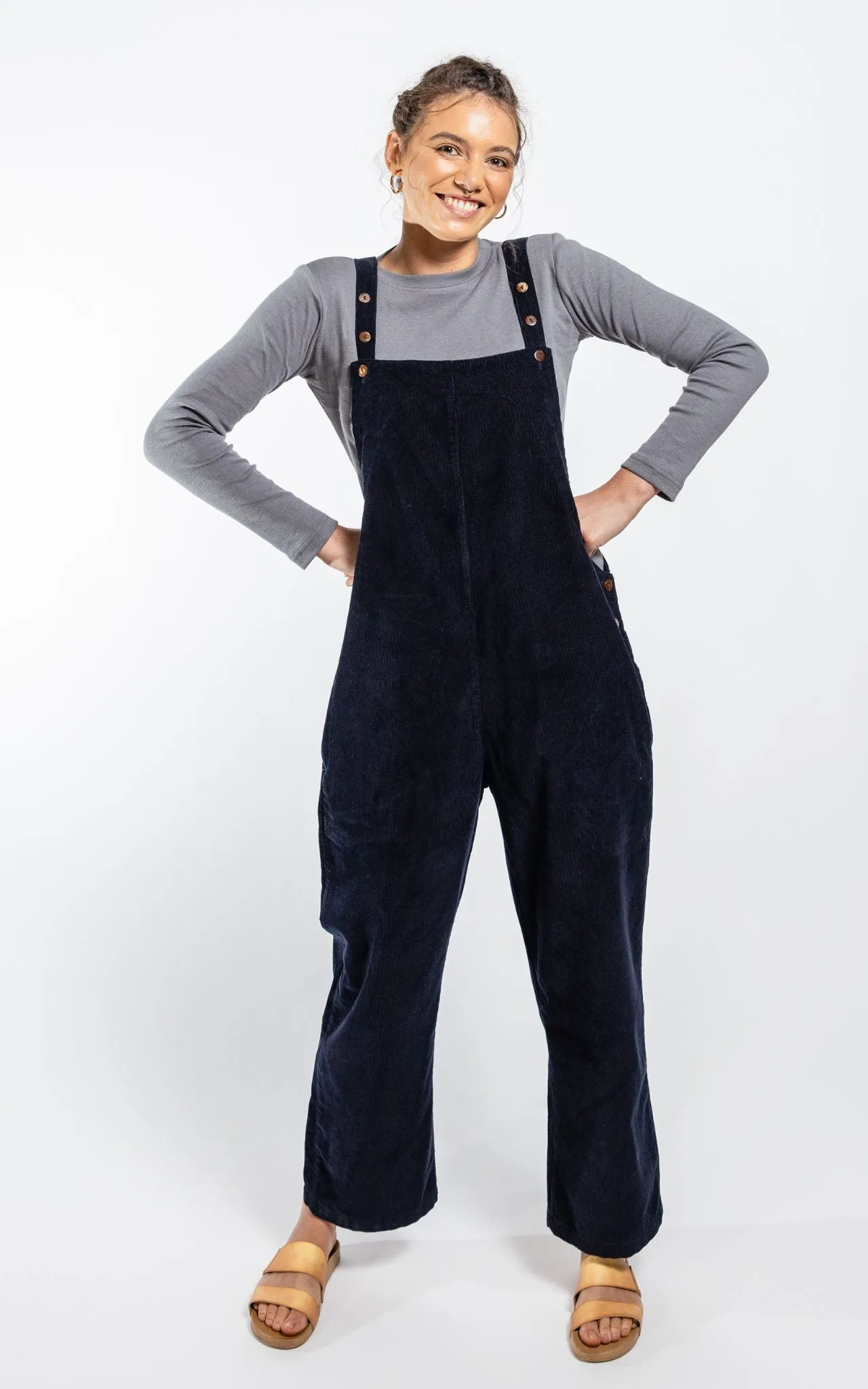 Corduroy Overalls - Midnight Blue