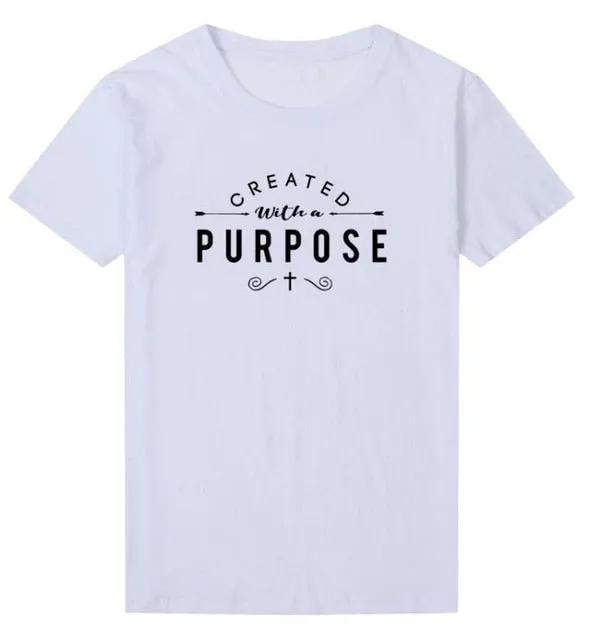 Created With A Purpose Cross Christian Statement Shirt