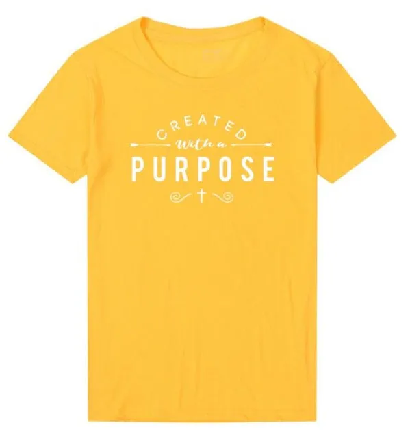 Created With A Purpose Cross Christian Statement Shirt