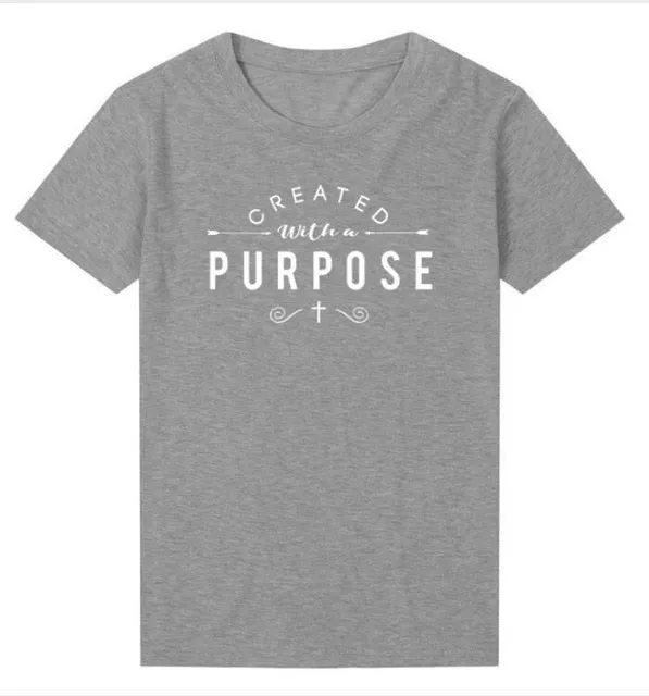 Created With A Purpose Cross Christian Statement Shirt