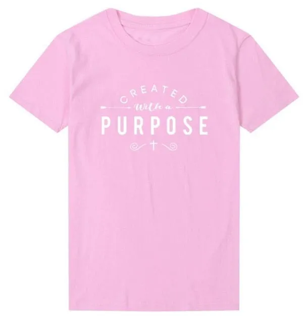 Created With A Purpose Cross Christian Statement Shirt