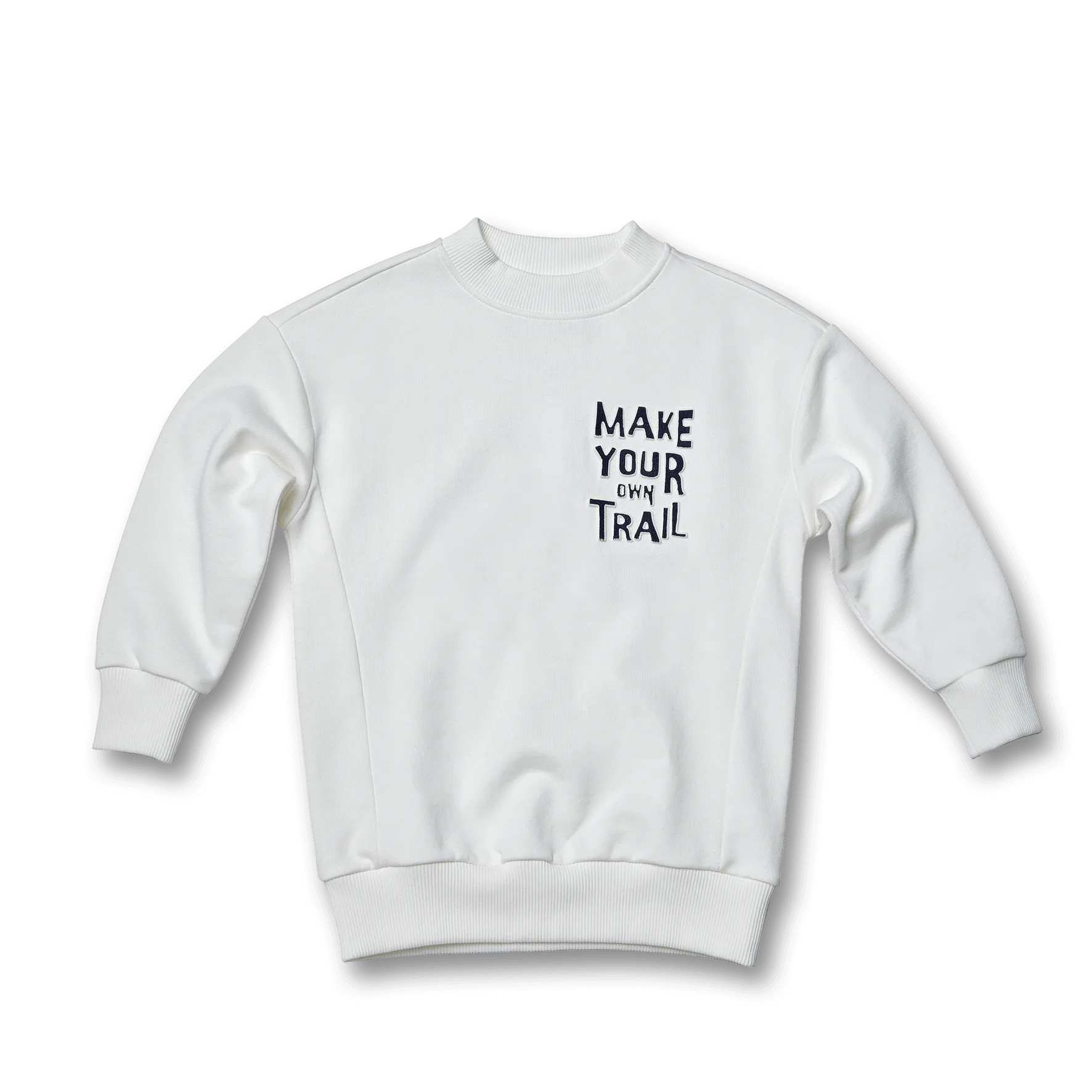 Crew Neck Slogan Embossed Sweatshirt