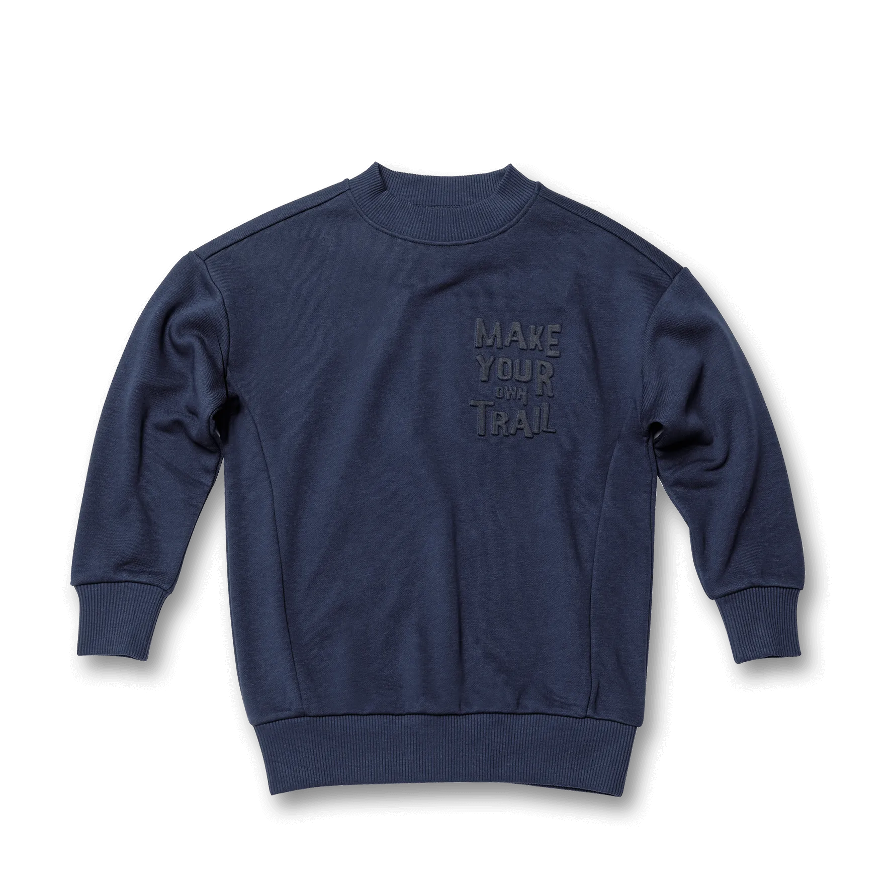 Crew Neck Slogan Embossed Sweatshirt