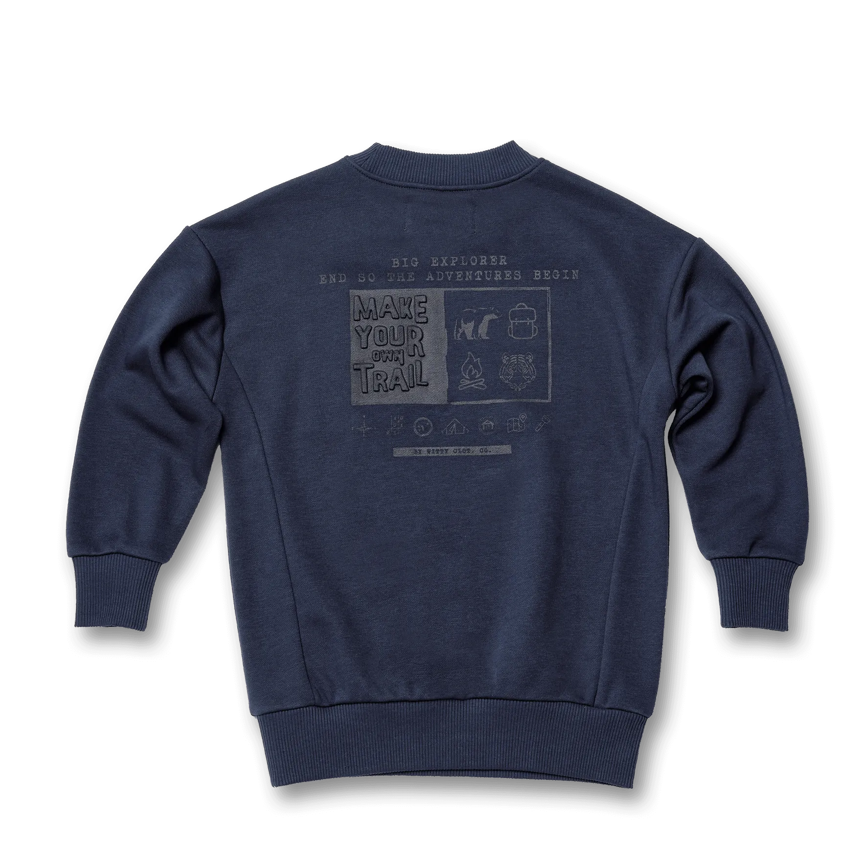 Crew Neck Slogan Embossed Sweatshirt