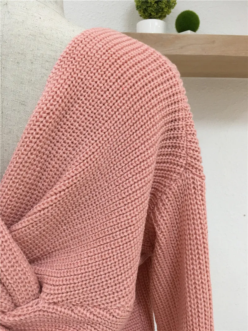 Criss Cross Sweater - Pink