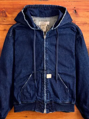 Denim Zip Jacket  in Washed Indigo