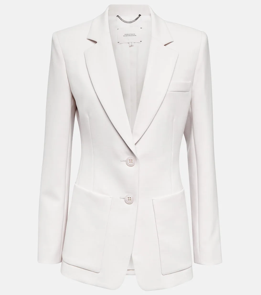 DOROTHEE SCHUMACHER Single Breasted Wool Blend Blazer, White