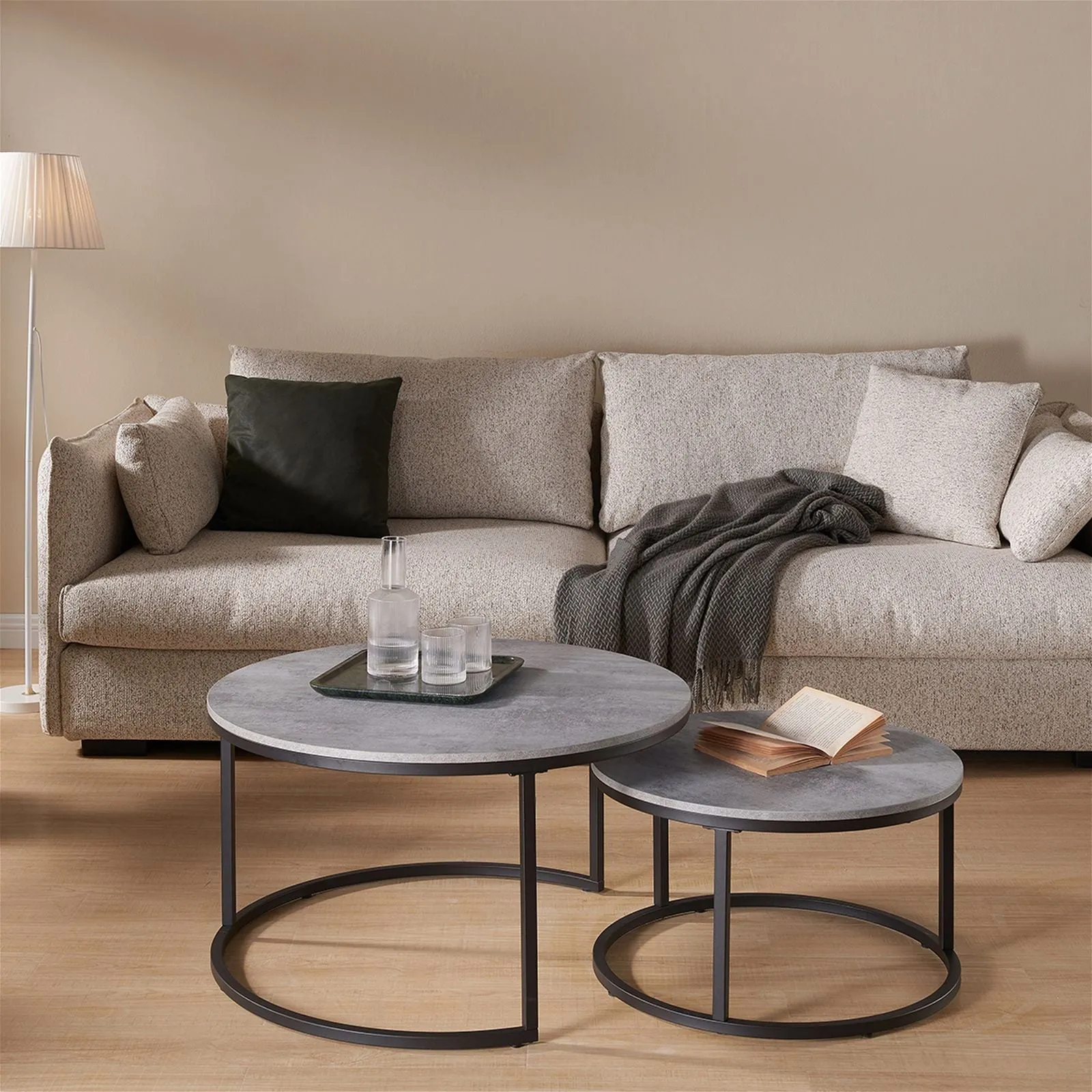 ECHO 800 Nested Coffee Table Set Cement by Censi