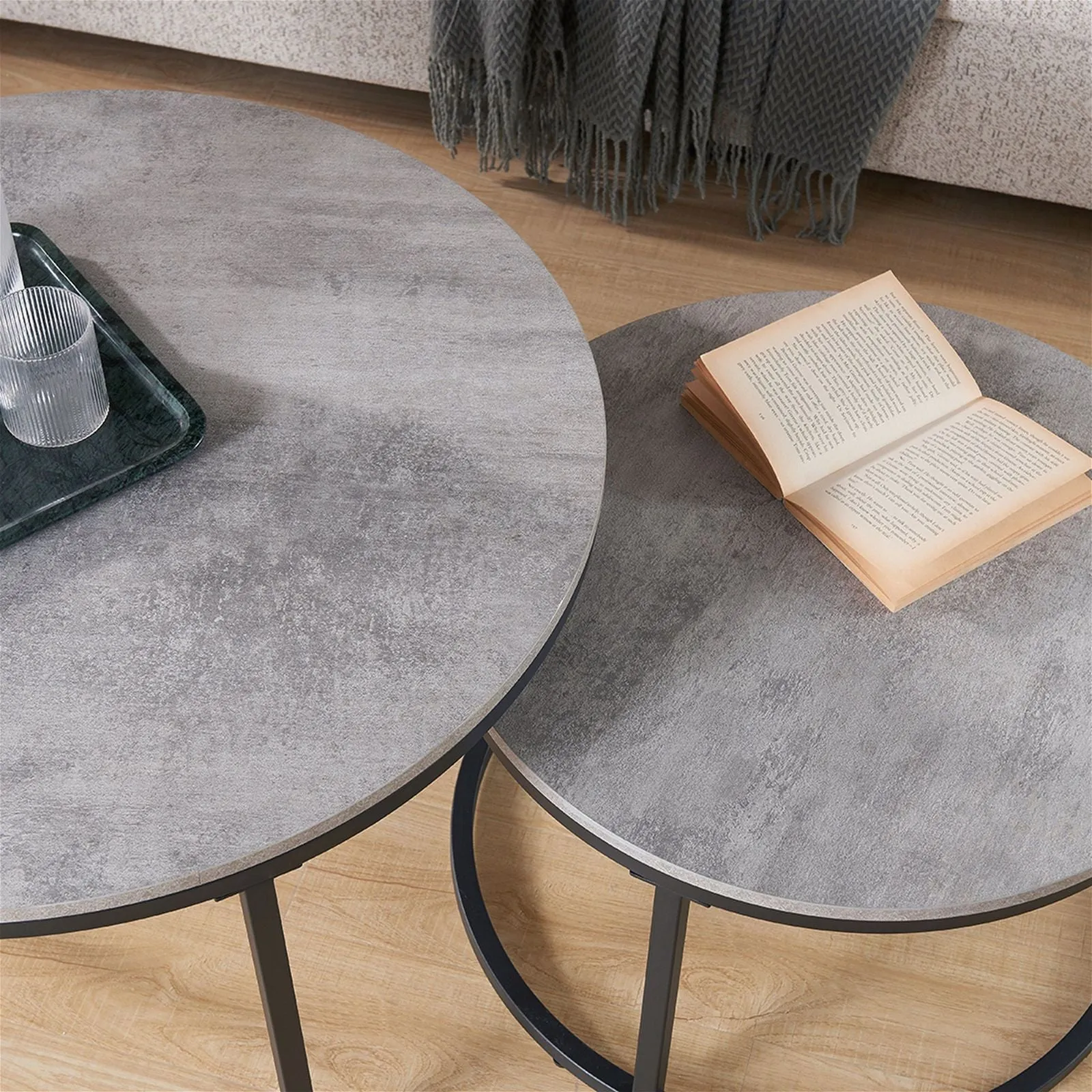 ECHO 800 Nested Coffee Table Set Cement by Censi