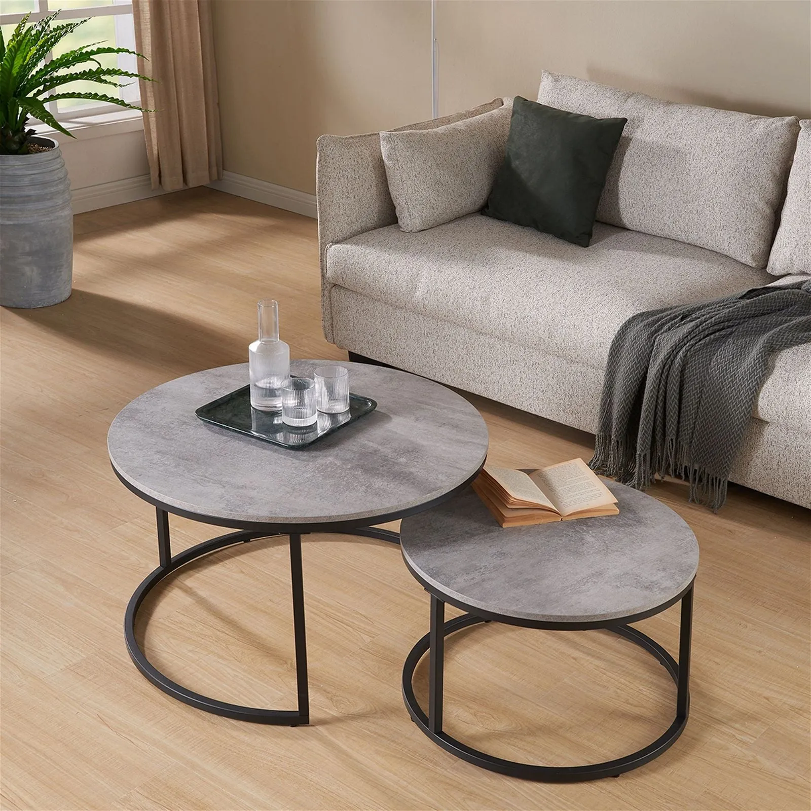 ECHO 800 Nested Coffee Table Set Cement by Censi