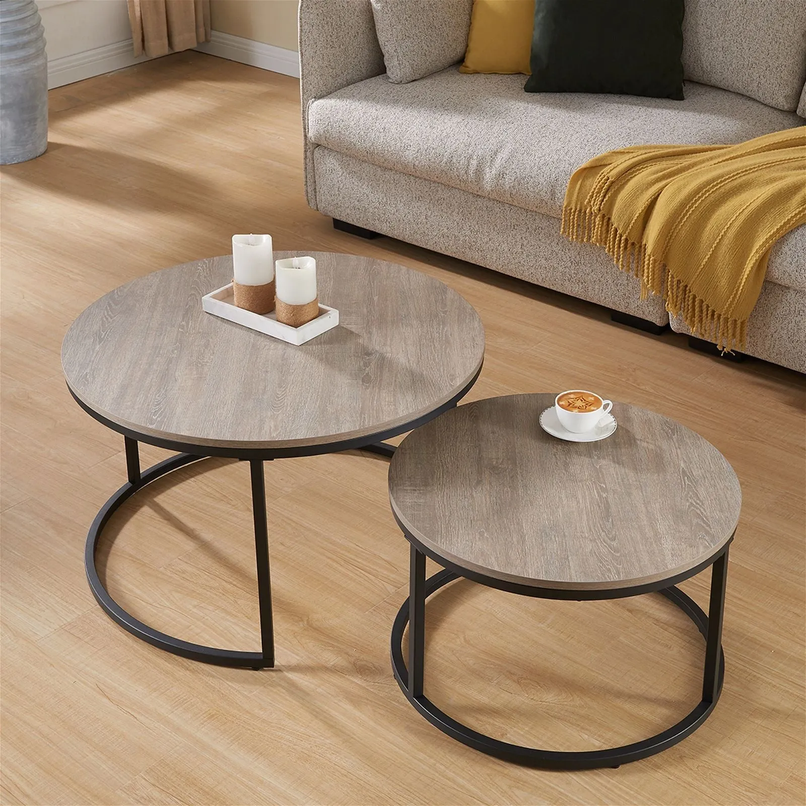 ECHO 800 Nested Coffee Table Set Oak by Censi