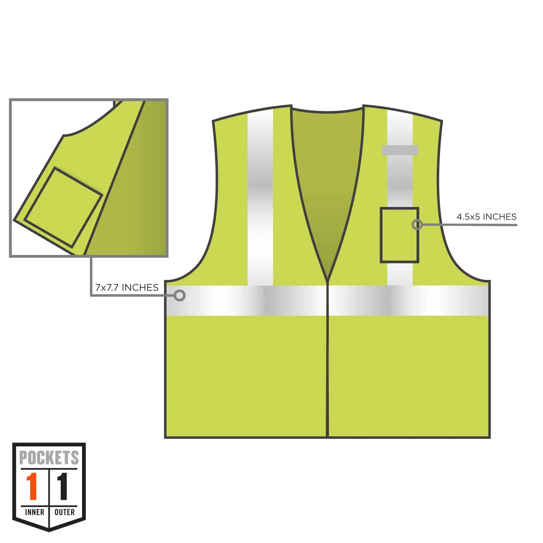 Ergodyne GloWear 8256Z Self-Extinguishing Type R Class 2 Hi-Vis Safety Vest with Zipper - Lime