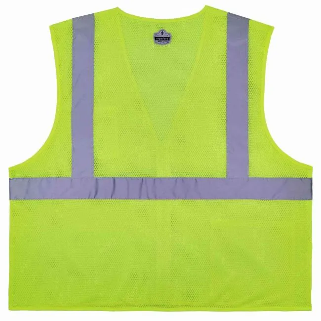 Ergodyne GloWear 8256Z Self-Extinguishing Type R Class 2 Hi-Vis Safety Vest with Zipper - Lime