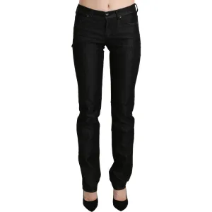 Ermanno Scervino Chic Black Mid Waist Skinny Jeans