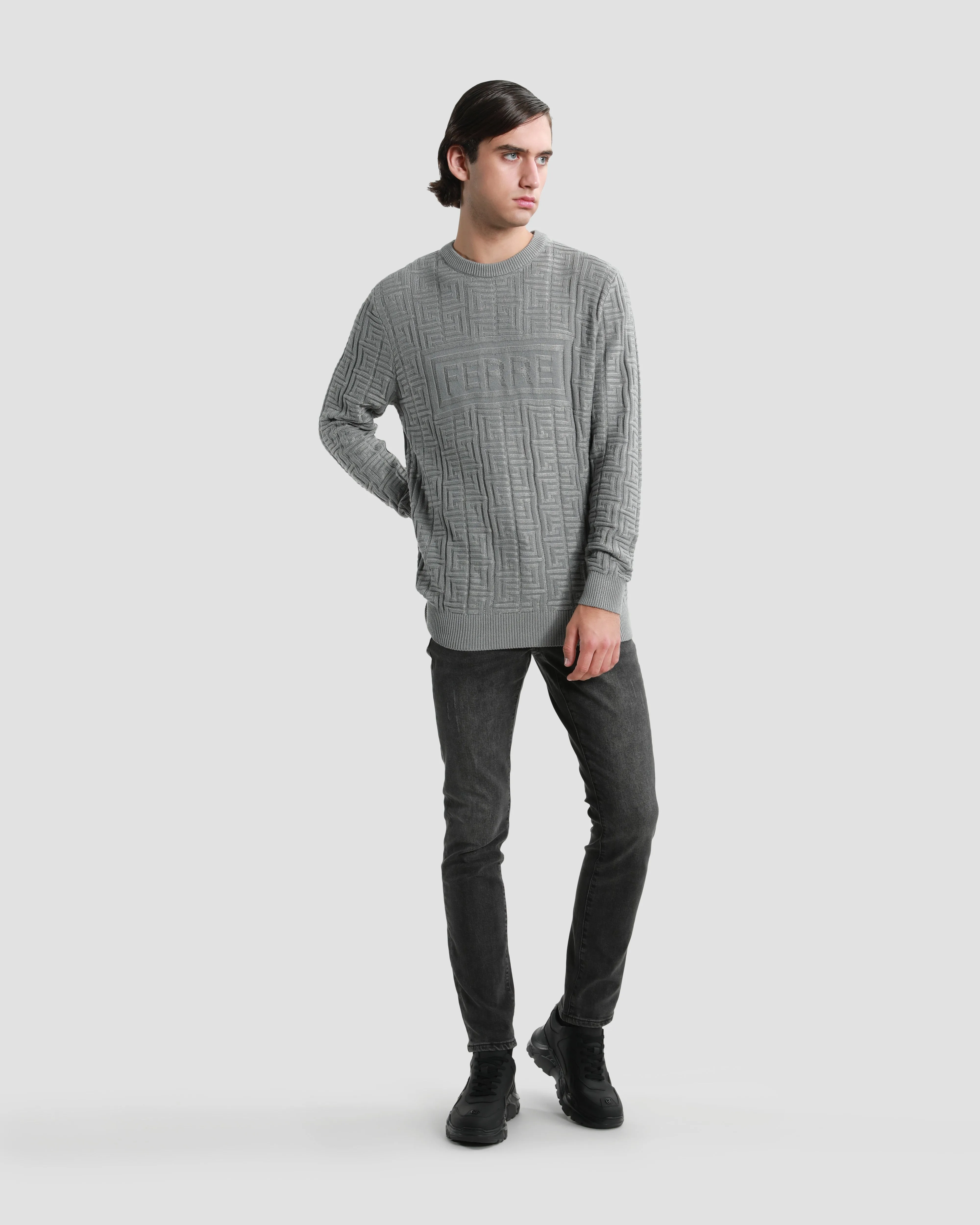 Ferre All-Over Knitted Sweater