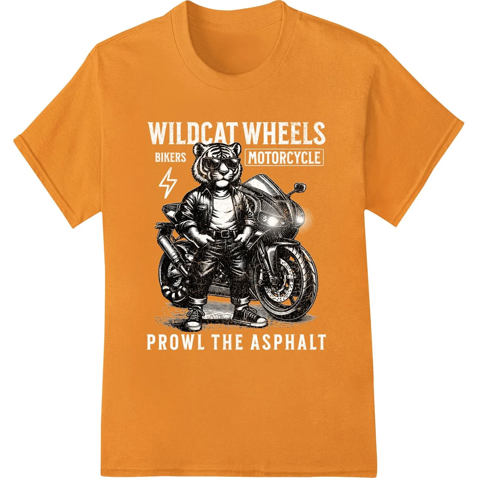 Fierce Tiger Biker DTF Print Heat Transfer | Edgy Graphic