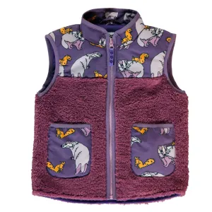 Fleece Badger and Squirrel Vest in Loganberry - 2 Left Size 2-3 & 4-5 years