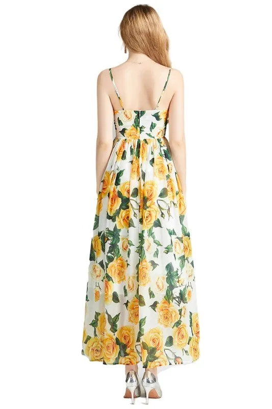 Floral Rose Print Maxi Dress *Online Only*