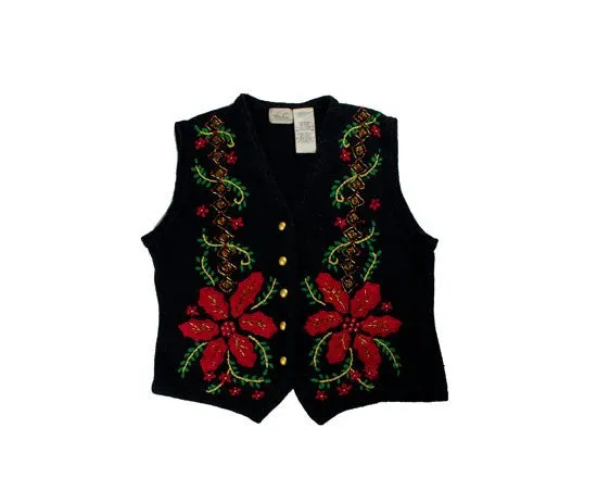 Flowers, Vines and Beads-X-Small Christmas Sweater