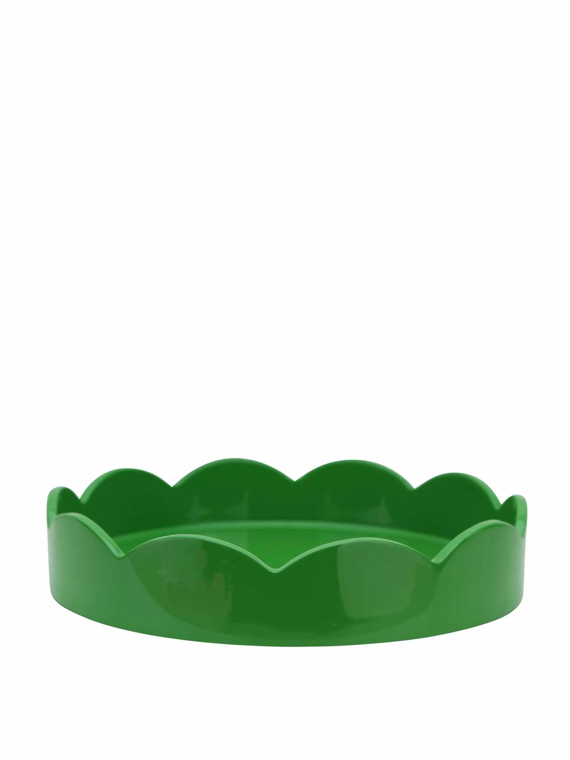 Green scalloped tray