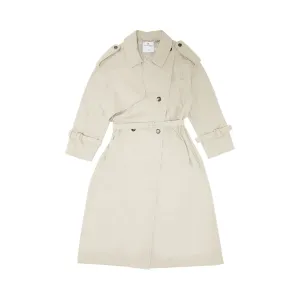 Iconic Courrèges trench coat with Mastic Gray straps