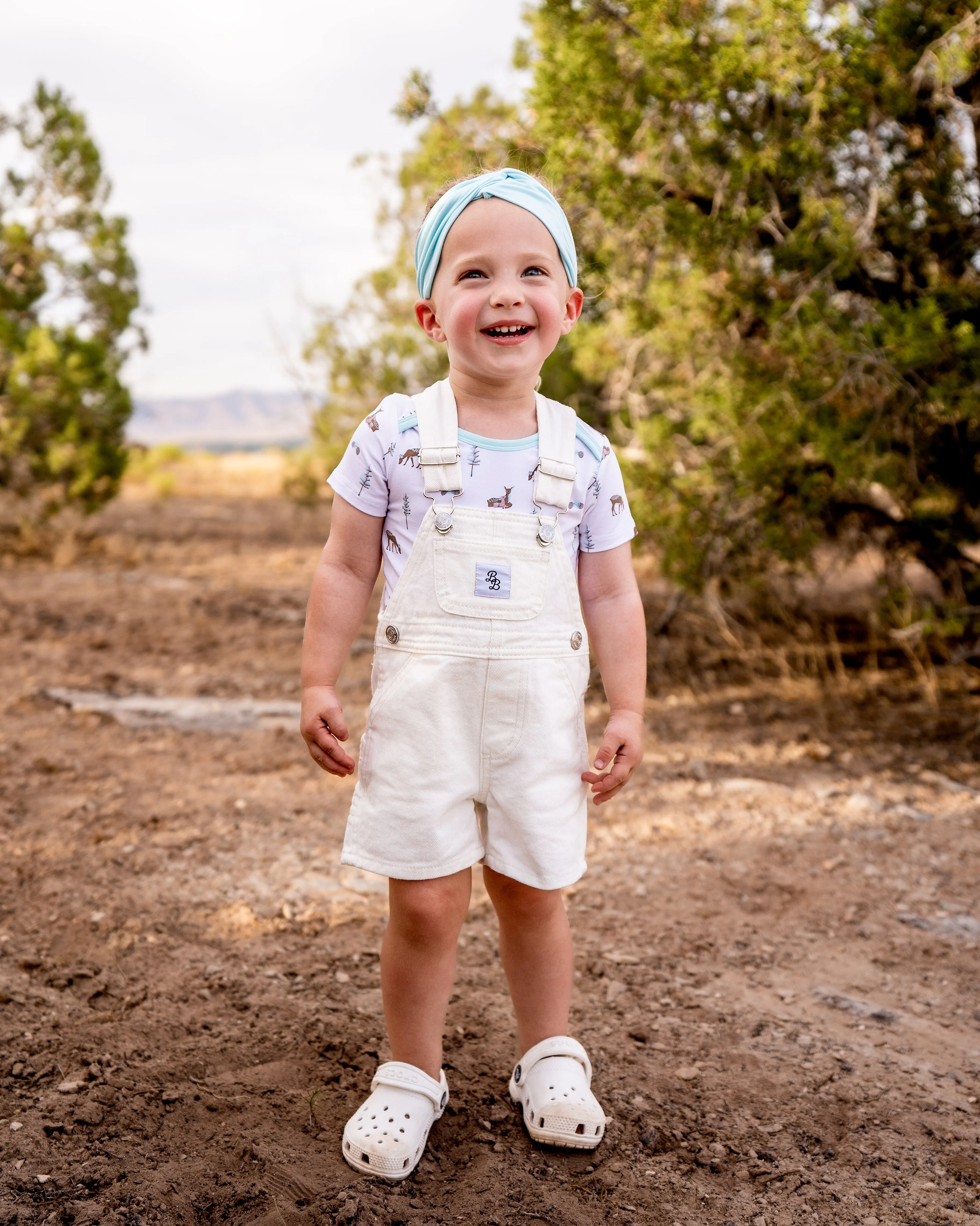 Ivory | Denim Short-alls