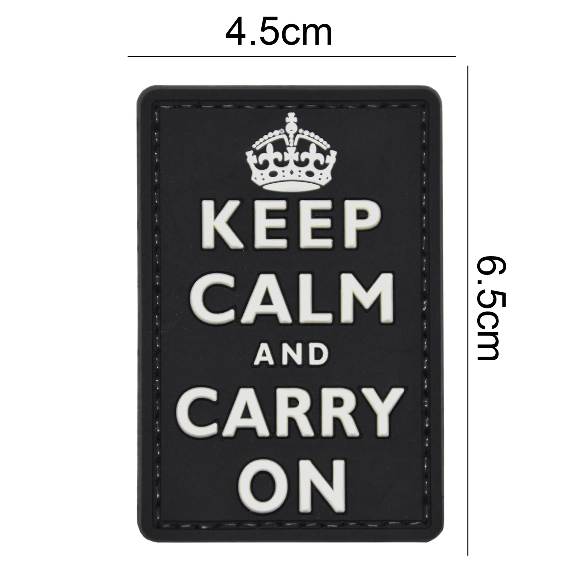 Keep Calm and Carry On Patch Black/White