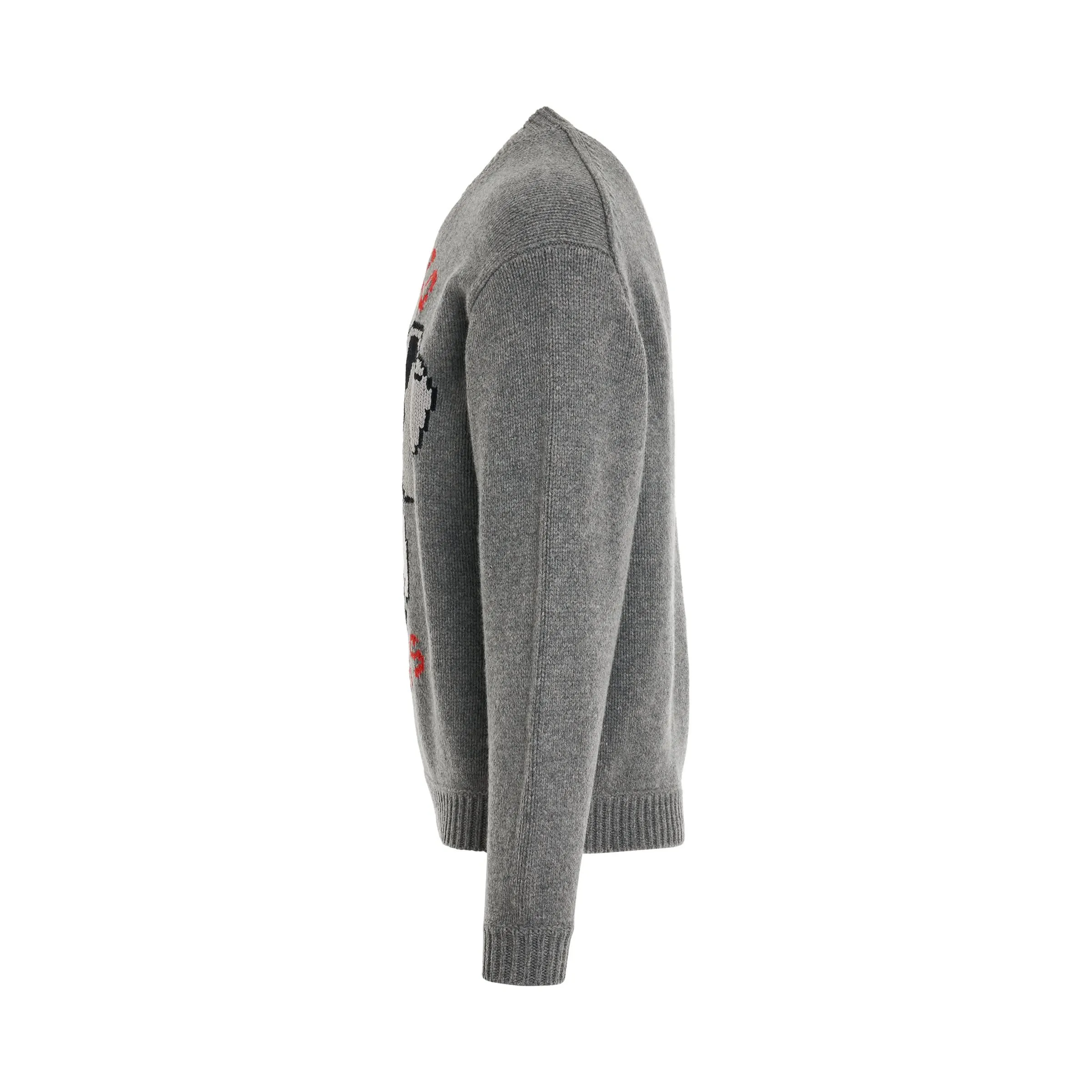 Kenzo Elephant Knit Sweater in Misty Grey