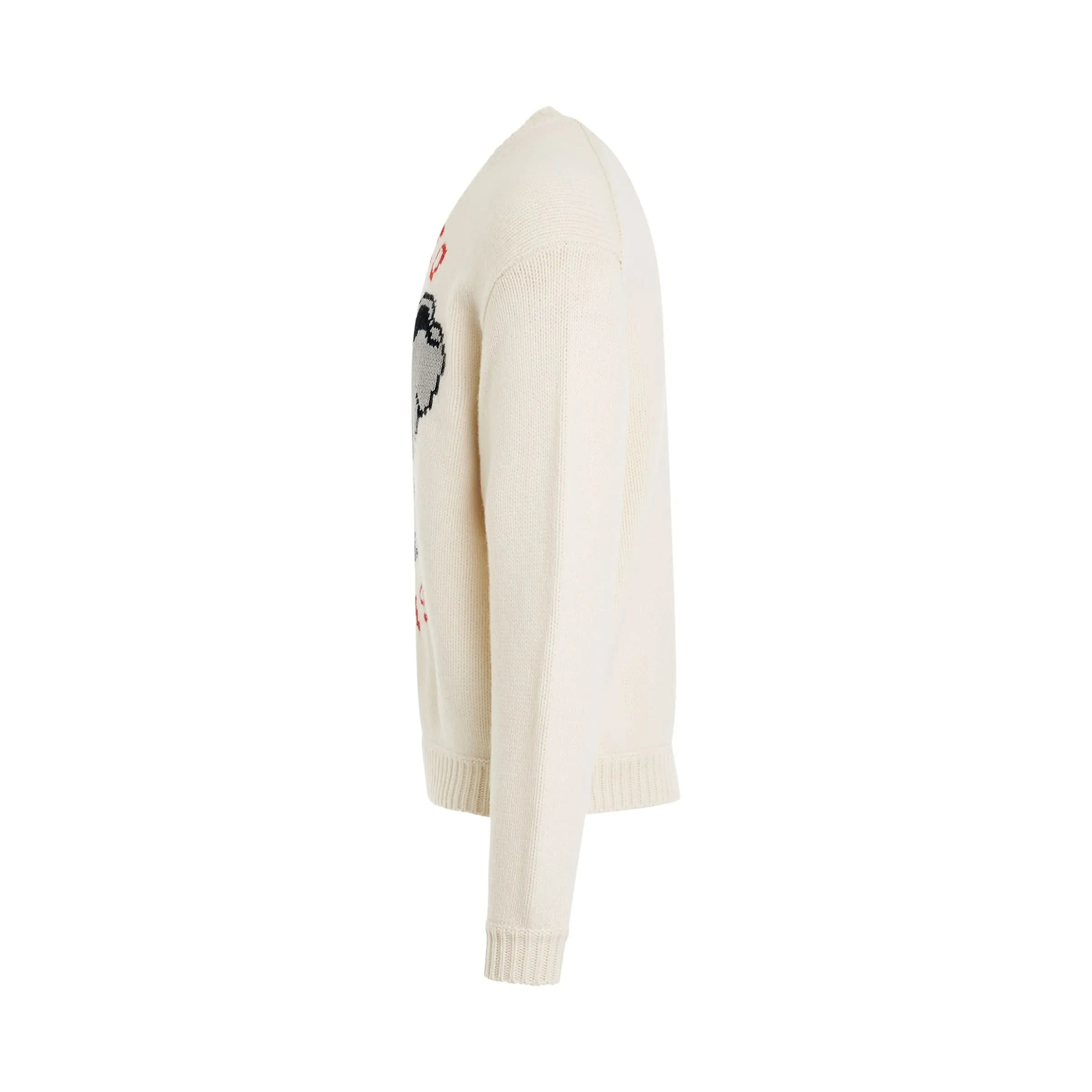 Kenzo Elephant Knit Sweater in Off White