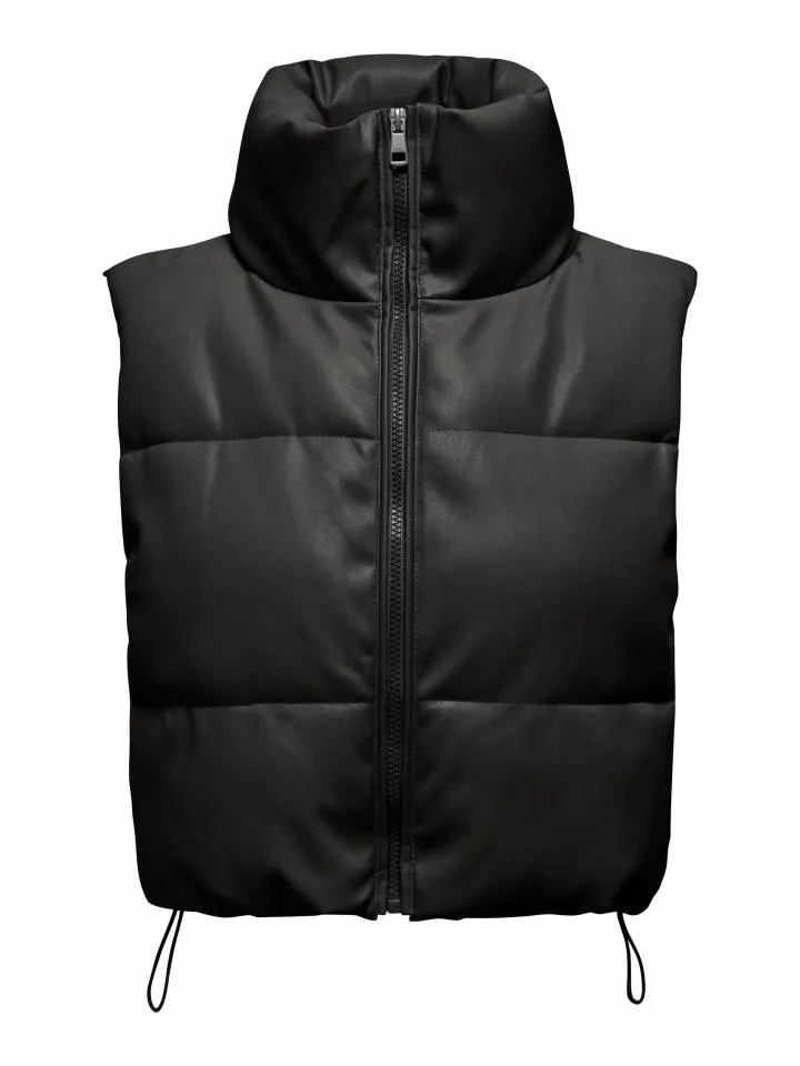 Lelsie Faux Leather Cropped Vest