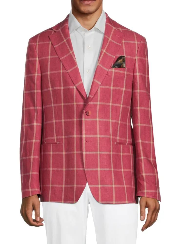 Linen jacket with window glass Tallia, red